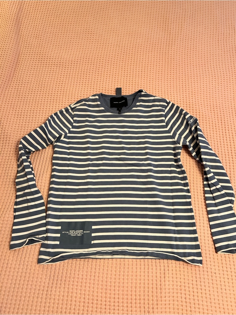 Marc Jacobs Blue & White Striped Long Sleeve Tee